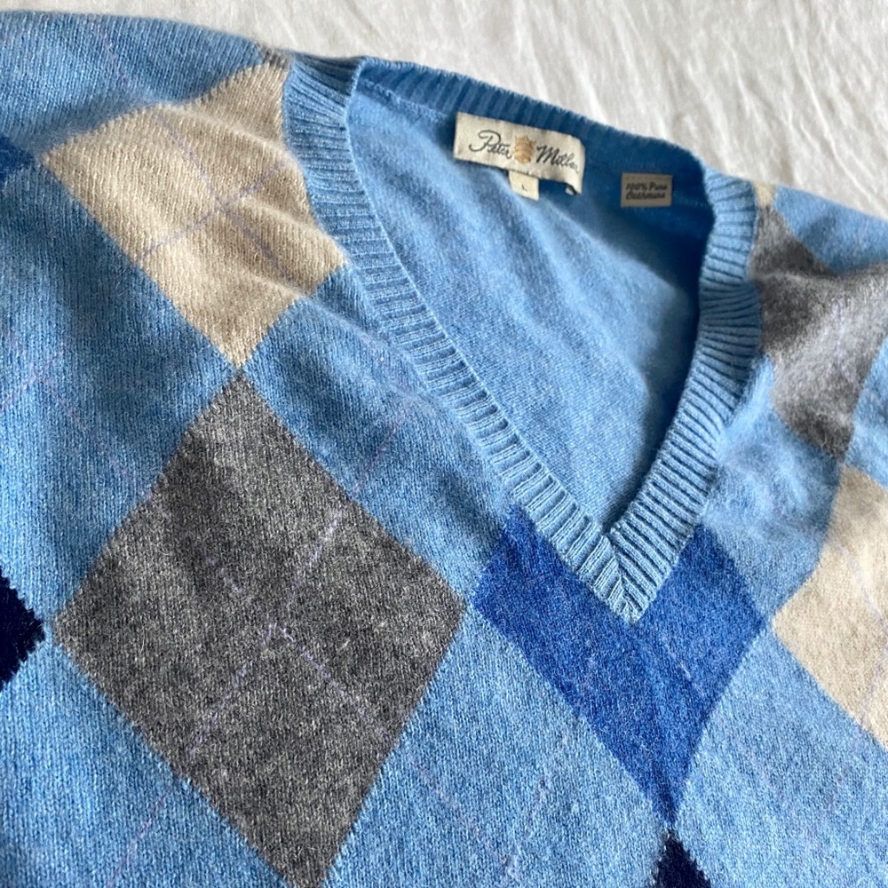 Peter Millar vintage argyle cashmere sweater